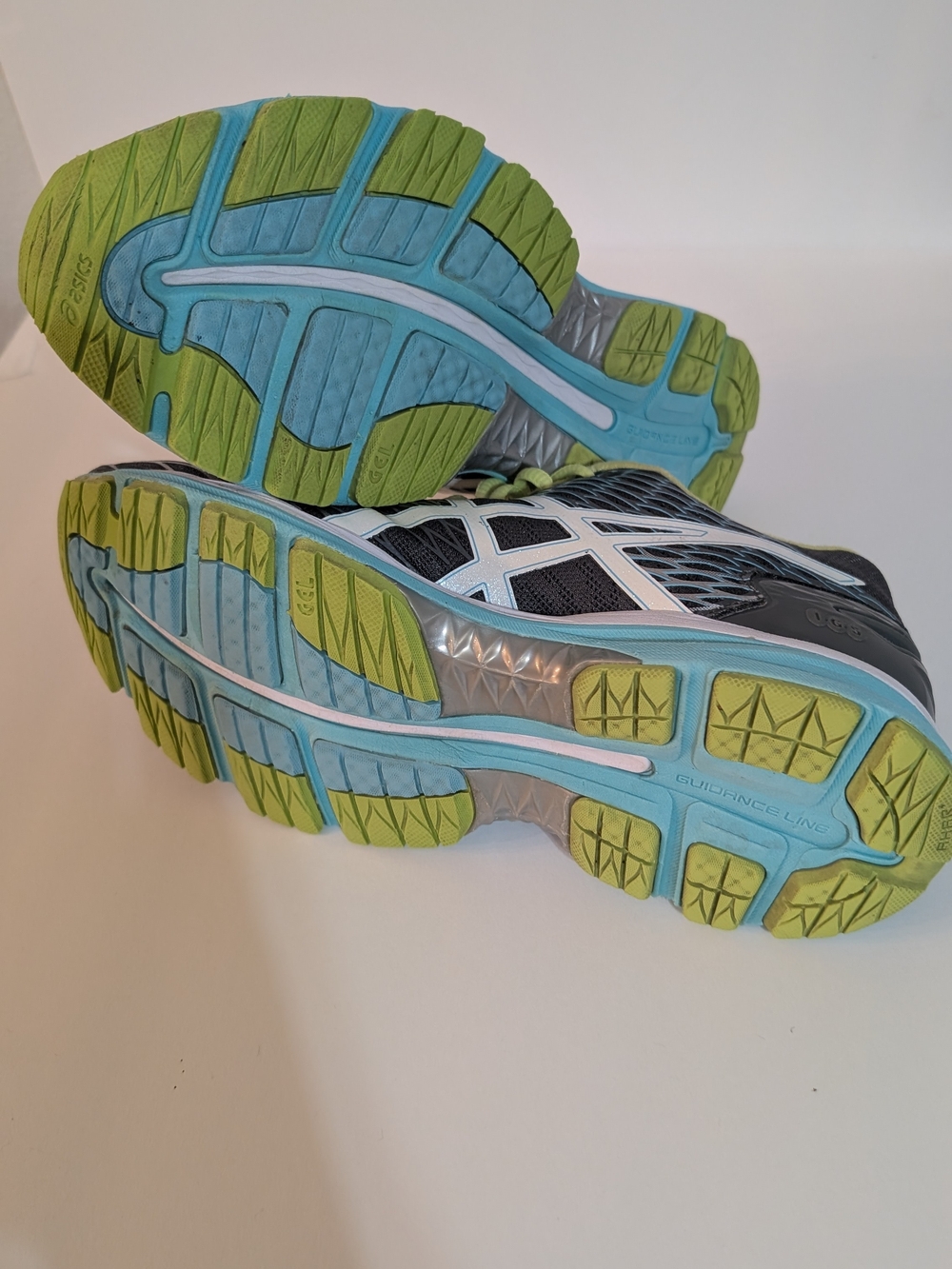 ASICS Women’s Athletic Shoes - Gray with Blue & Lime - Picture 5 of 6